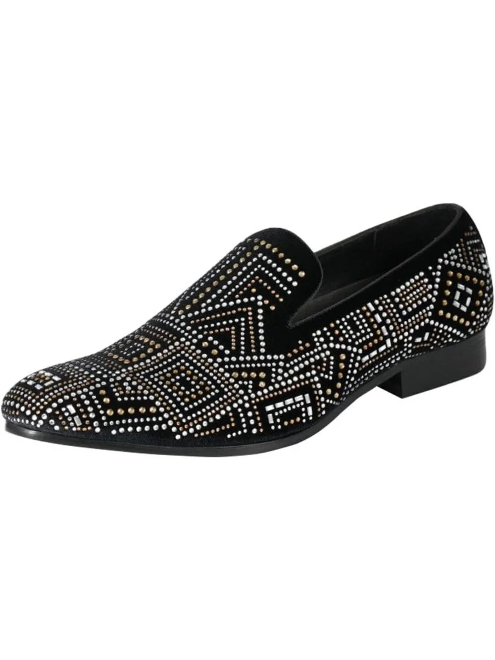 Amali Men's Black Velvet Tuxedo Loafers Slip On Formal Wedding Dress Shoes